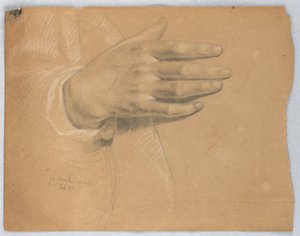Rysunek, studium do "Martha Reprove", luty 1855 r. autorstwa Daniel Huntington