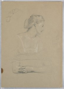 Rysunek, studium do "Przyjęcia u Marthy Washington", 1860 r. autorstwa Daniel Huntington
