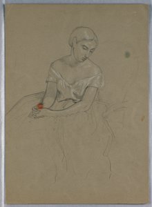 Rysunek, studium do "Przyjęcia u Marthy Washington", 1860 r. autorstwa Daniel Huntington