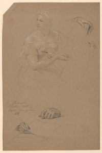 Rysunek, studium do "Filozofii sztuki chrześcijańskiej", 1868 r. autorstwa Daniel Huntington