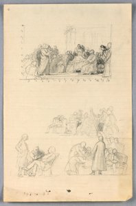 Rysunek, Studium dla "Grupy naukowej", 1858 r. autorstwa Daniel Huntington
