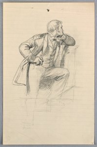 Rysunek, Studium dla "Grupy naukowej", 1858 r. autorstwa Daniel Huntington
