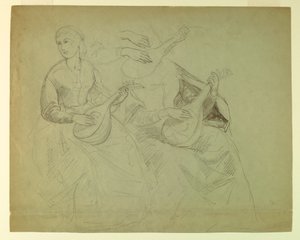 Rysunek, Studium do "Pokazu Tycjana", 1871-72 autorstwa Daniel Huntington