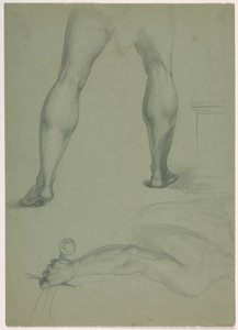 Rysunek, dwa studia anatomiczne, ok. 1850 r. autorstwa Daniel Huntington