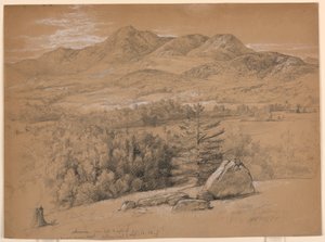 Rysunek, widok góry Chocorua ze wzgórza na prawo od drogi Albany, 12 września 1854 r. autorstwa Daniel Huntington