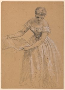 Rysunek, stojąca kobieta, 1860 autorstwa Daniel Huntington