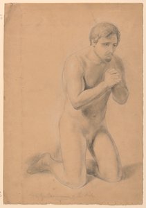 Naga figura męska, studium do „Komunii chorych” autorstwa Daniel Huntington