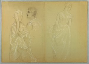 Studium pani Winthrop do „Dnia przyjęcia Lady Washington” autorstwa Daniel Huntington