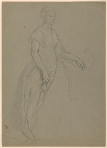 Studium stojącej kobiety dla „The Republican Court” (Dzień przyjęcia lady Washington) autorstwa Daniel Huntington