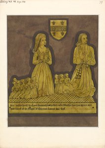Mosiężna płyta dla Richarda Amondeshama i jego żony Katherine, Ealing Church autorstwa Daniel Lysons