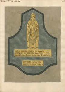 Talerz mosiężny dla Thomasa Symonsa z Greenford Church autorstwa Daniel Lysons