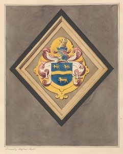 Herb w prezbiterium kościoła Bedfont autorstwa Daniel Lysons