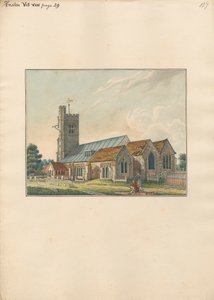 Heston Churchyard z artystą szkicującym nagrobki autorstwa Daniel Lysons