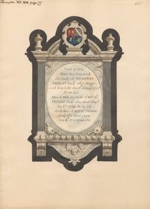 Memorial para Humphry Primat, Nathaniel e Ann Primat de Hampton Churchpolish autorstwa Daniel Lysons