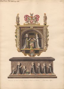 Pomnik Lorda i Lady Latimer oraz Grób dzieci Ralpha, Katherin, Ralpha, Dorothye, Jane, Margaret i Anne z kościoła East Ham autorstwa Daniel Lysons