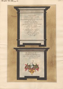 Pomniki panny Sophii Henrietty Voelcker i Thomasa Crumpa z Hampton Church autorstwa Daniel Lysons