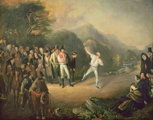 Mecz kręgli w Castlemary, Cloyne, 1847 autorstwa Daniel MacDonald