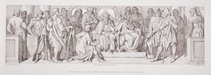 Harold, wyruszający z wizytą do Wilhelma z Normandii, opuszcza Edwarda Wyznawcę, z 