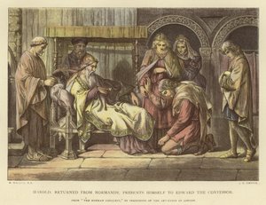 Harold, który wrócił z Normandii, przedstawia się Edwardowi Wyznawcy autorstwa Daniel Maclise