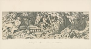 Statek Harolda utknął na wybrzeżu normańskim, na terytorium Guy, hrabiego Ponthieu autorstwa Daniel Maclise