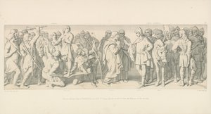 Morcar, wybrany hrabia Northumbrii, w miejsce Tostiga, Harold mediuje z Nuneiosami elekcji autorstwa Daniel Maclise