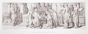 Małżeństwo Harolda z Aldyth, siostrą Edwina i Morcara, z „Historii podboju normańskiego”, sztychowanej przez L. Grunera, 1866 autorstwa Daniel Maclise