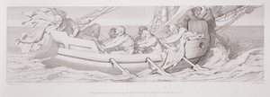 Tostig, pokonany w walce z Haroldem, leci galerą z angielskiego wybrzeża, z „Historii o podboju normańskim”, rytego przez L. Grunera, 1866 autorstwa Daniel Maclise