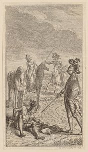 Porwanie, czyli rycerz Karl von Eichenhorst i panna Gertrude von Hochburg, karta z pierwszego wydania "Poezji Gottfrieda Augusta Bürgera" autorstwa Daniel Nikolaus Chodowiecki