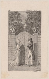 Lovelace nakłania Clarisse do porwania autorstwa Daniel Nikolaus Chodowiecki