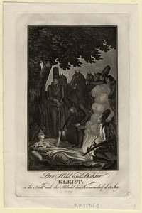 Poeta Ewald von Kleist w bitwie pod Kunersdorfem, 12 sierpnia 1759, ok. 1759 autorstwa Daniel Nikolaus Chodowiecki