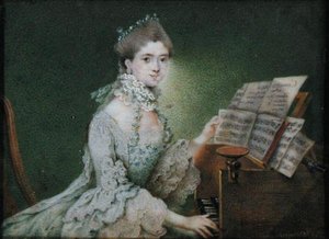 Portret śpiewaka przy klawesynie (wc na kości słoniowej)