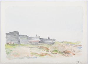 Cobles Fishing, Holy Island, 1895 (ołówek i wc na papierze)