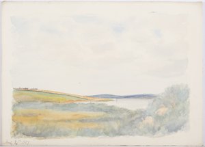 Święta Wyspa, 1897 (ołówek i wc na papierze) autorstwa Daniel Oliver