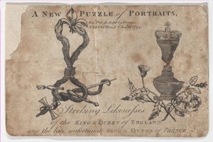 Puzzle portrety królów i królowych Anglii i Francji, 1794.