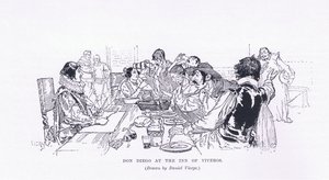 Don Diego w gospodzie Viveros, z The Magazine of Art 1893, Cassell and Company autorstwa Daniel Urrabieta Vierge