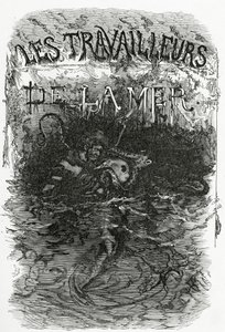 Ilustracja do powieści Les Travailleurs de la Mer, XIX w. (rycina bw) autorstwa Daniel Urrabieta Vierge