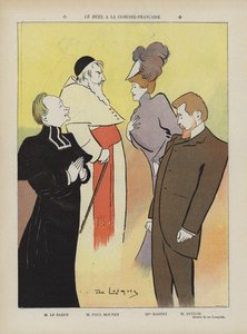 Produkcja sztuki Pojedynek w Komedii Francuskiej. Ilustracja do Le Rire autorstwa Daniel de Losques