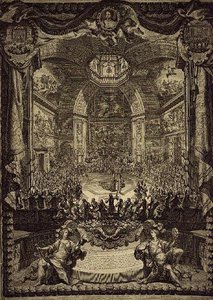 Wielkie Święto J.Ś. Księżniczka Orańska, obchodzona w grudniu 1686 w Salon du Bois w Hadze na cześć urodzin Księcia Orańskiego (rycina)