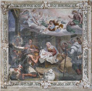 Adoracja pasterzy (fresk) autorstwa Daniele Crespi