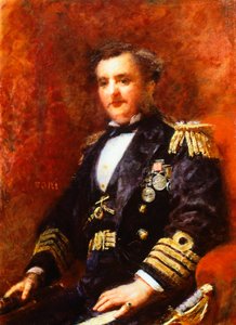 Portret admirała Mervyna Medlycotta, Daniele Ranzoni, olej na płótnie