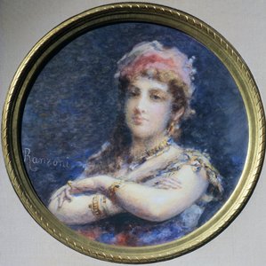 Portret księżniczki Troubetzkoy, autorstwa Daniele Ranzoni (1843-1889), akwarela