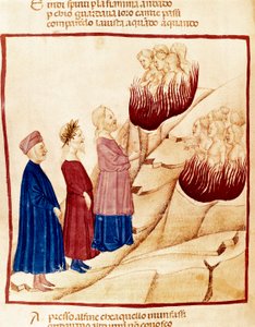 Czyściec: Dante i Wergiliusz, miniatura autorstwa Dante Alighieri