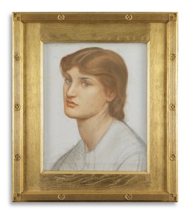 Alexa Wilding (kolorowe kredy na papierze) autorstwa Dante Gabriel Charles Rossetti