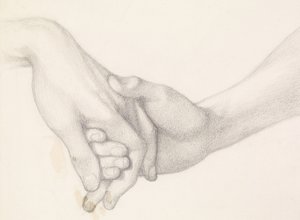 Sen Dantego w czasie śmierci Beatrice – studium Dantego trzymającego dłoń miłości autorstwa Dante Gabriel Charles Rossetti