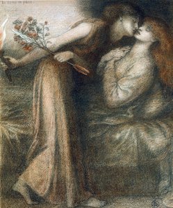 Sen Dantego w dniu śmierci Beatrice (Io sono in pace) - Dessin de Dante Gabriel Rossetti (1828-1882) autorstwa Dante Gabriel Charles Rossetti