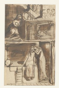 Fair Annie - ilustracja do ballady, ok. 1854 (tusz na papierze) autorstwa Dante Gabriel Charles Rossetti