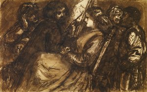 Malarstwo Giorgione, ok. 1853 r. (atrament pióro i brązowy oraz tusz na papierze) autorstwa Dante Gabriel Charles Rossetti