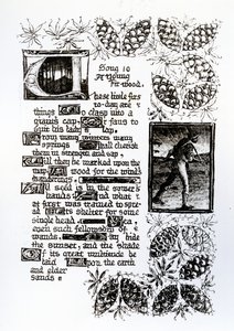 Iluminowany tekst z sekwencji sonetów „Dom życia” Rossettiego, ok. 1880 r.