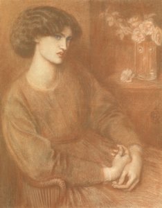 Jane Morris, 1868 (kolorowe kredy) autorstwa Dante Gabriel Charles Rossetti