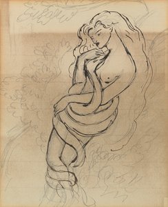 Lady Lilith, ok. 1869 (ołówek, długopis i brązowy tusz na papierze)